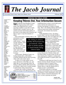 The Jacob Journal A Newsletter from County Supervisor Dianne Jacob February[removed]MINDING THE PUBLIC STORE