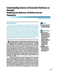 Understanding Sources of Economic Resiliency to Hazards: Modeling the Behavior of Lifeline Service Customers[removed])