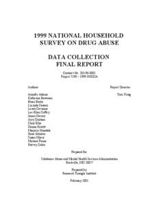 1999 NSDUH MRB Data Collection Final Report (External)