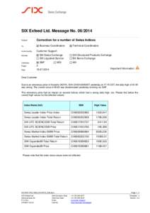 Financial economics / SIX Swiss Exchange / International Securities Identification Number / Finance / Swiss Market Index / Financial system / STOXX