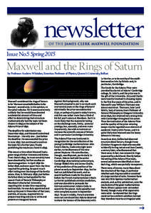 newsletter OF THE James Clerk Maxwell Foundation Issue No.5 Spring[removed]Maxwell and the Rings of Saturn