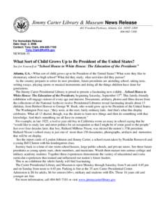 Jimmy Carter Library & Museum News Release