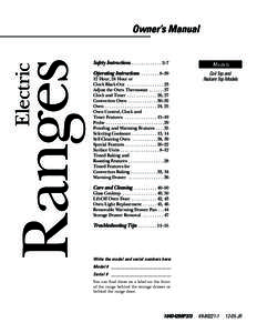 Electric  Ranges Owner’s Manual