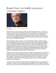 Reader View: Act boldly to preserve Lawrence’s legacy 1 Earl James Posted: Saturday, November 23, 2013, in the Santa Fe New Mexican