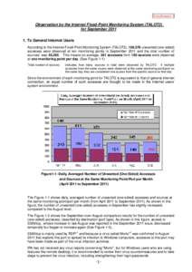 Attachment 3  Observation by the Internet Fixed-Point Monitoring System (TALOT2) for SeptemberTo General Internet Users According to the Internet Fixed-Point Monitoring System (TALOT2), 108,576 unwanted (one-sid