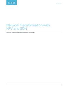 White Paper  Network Transformation with NFV and SDN A journey toward sustainable competitive advantage