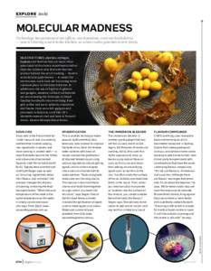 Explore {tech}  MOLECULAR MADNESS Technology has permeated our offices, our downtime, even our bookshelves — now it’s having a turn in the kitchen, as science takes gourmet to new levels.