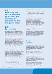 1.4 Planning and environmental guidelines for sustainable tourism on the