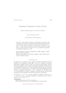 801  Documenta Math. Hyperbolic Manifolds of Small Volume Mikhail Belolipetsky1 and Vincent Emery2