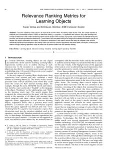 34  IEEE TRANSACTIONS ON LEARNING TECHNOLOGIES, VOL. 1,