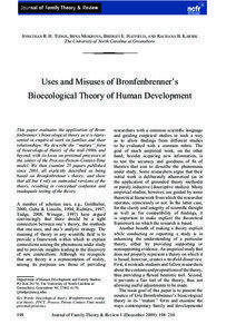 Developmental psychology / Early childhood education / Urie Bronfenbrenner / Ecological systems theory / Functionalism / Child development / Bioecological model / Social learning theory / Systems theory / Science / Psychology / Ethology