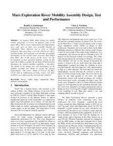 Mars Exploration Rover Mobility Assembly Design, Test, and Performance