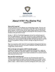 About H1N1 Flu (Swine Flu) Updated[removed]