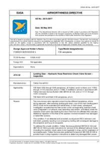 EASA AD No.: EASA AIRWORTHINESS DIRECTIVE AD No.: 