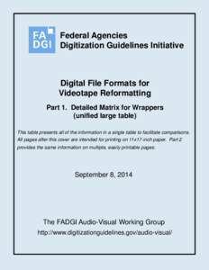 Broadcast engineering / Container formats / Standards / Material Exchange Format / Graphics file formats / Matroska / Ingex / MediaInfo / DV / Computer file formats / Computing / Software