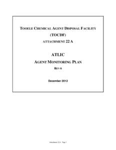 TOOELE CHEMICAL AGENT DISPOSAL FACILITY (TOCDF) ATTACHMENT 22 A ATLIC AGENT MONITORING PLAN