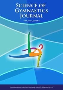 Science of Gymnastics Journal vol. 4, num. 1, yearPublished by Department of Gymnastics, Faculty of Sport, University of Ljubljana ISSN