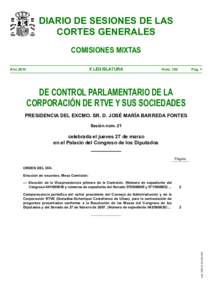 Diario de Sesiones de la Comisión Mixta de Control Parlamentario de la Corporación RTVE y sus Sociedades.