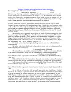 Southern Campaign American Revolution Pension Statements Pension application of Solomon Fountain S41544 fn15NC Transcribed by Will Graves[removed]Methodology: Spelling, punctuation and grammar have been corrected in some