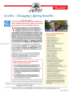 Credits – Discounts – Rating Benefits Credits – Discounts – Rating Benefits Concord Group Insurance provides you with substantial savings when you insure