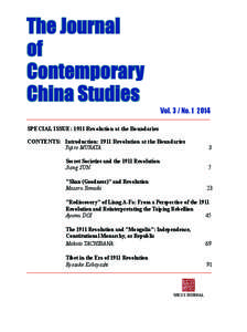 The Journal of Contemporary China Studies  Vol. 3 / No[removed]