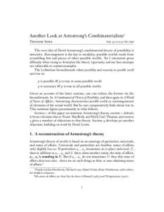 Another Look at Armstrong’s Combinatorialism∗ Theodore Sider Noûs[removed]): 680–696  The core idea of David Armstrong’s combinatorial theory of possibility is