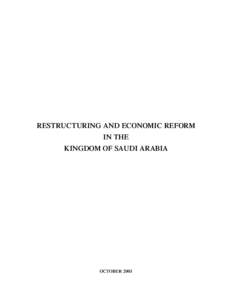 Report on Economic Reform in Kingom of Saudi Arabia
