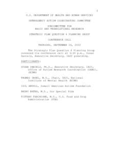 Transcript of the September 26, 2013 proceedings of the Question 4 Planning Group