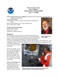NOAAS Rainier / Hydrographic survey / Nautical chart / Sonar / National Oceanic and Atmospheric Administration / Conductivity /  temperature /  depth / Hydrography / Cartography / Surveying