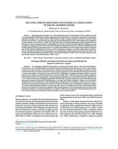 The Condor 111(1):59–70  The Cooper Ornithological Society 2009 Multiple Spring Migration Strategies in a Population of Pacific Common Eiders M argaret R. P etersen1