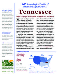 SARE: Advancing the Frontier of Sustainable Agriculture in... Tennessee  What is SARE?