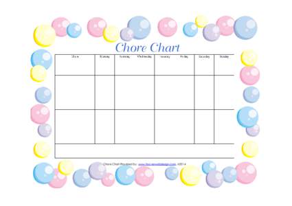 Printable Bubbles Frame Chore Chart