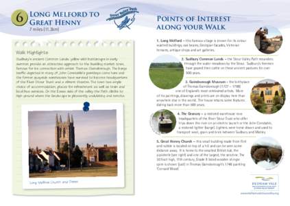 Long Melford to Great Henny Points of Interest along your Walk