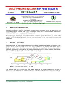 EARLY WARNING BULLETIN FOR FOOD SECURITY IN THE GAMBIA No[removed]Period: October[removed], 2008