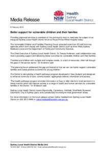 Better support for vulnerable children and their families