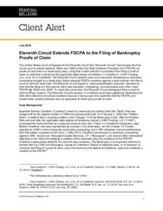 Eleventh Circuit Extends FDCPA to the Filing of Bankruptcy Proofs of Claim