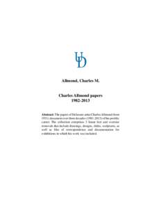 Allmond, Charles M.  Charles Allmond papers[removed]Abstract: The papers of Delaware artist Charles Allmond (born