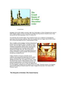 The Grand Imams of Al-Azhar Shuyukhul Azhar