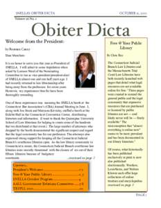 SNELLA’S OBITER DICTA!  OCTOBER 12, 2010 Volume 26 No. 2