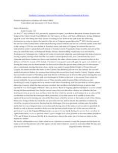 Southern Campaign American Revolution Pension Statements & Rosters Pension Application of Joshua Atkinson S30835 Transcribed and annotated by C. Leon Harris State of Kentucky Adair County Sct On this 11th day of March 18