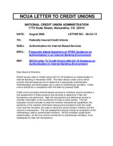 Letter to Credit Unions06-CU-13