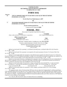 Microsoft Word - Fossil Inc  Form10-K[removed]Final.doc