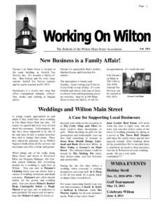 Page 1  Fall 2010 The Bulletin of the Wilton Main Street Association