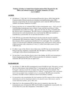 United States Environmental Protection Agency / Pollution / 88th United States Congress / Clean Air Act / Climate change in the United States / Non-attainment area / National Ambient Air Quality Standards / Emission standards / Reasonably Available Control Technology / Air pollution in the United States / Environment of the United States / Environment