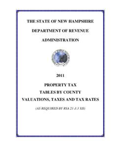 THE STATE OF NEW HAMPSHIRE DEPARTMENT OF REVENUE ADMINISTRATION 2011 PROPERTY TAX