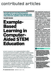 contributed articles DOI:Example-based reasoning techniques developed for programming languages also help automate repetitive tasks in education.