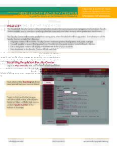 1  Get to Know PEOPLESOFT FACULTY CENTER
