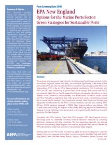 EPA New England Options for the Marine Ports Sector: Green Strategies for Sustainable Ports