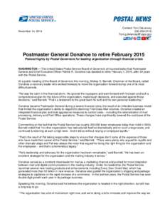 Microsoft Word - Donahoe retires as PMG[removed]doc
