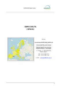 EUROSION Case Study  EBRO DELTA (SPAIN)  Contact: